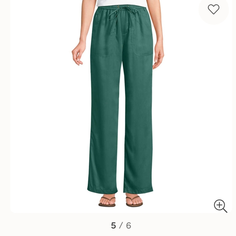 Women's Green Wide-Leg Pants